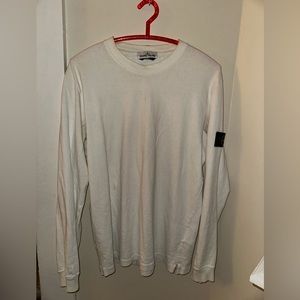 Stone island long sleeve tshirt thick material white mens l